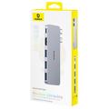 Baseus UltraJoy 5-Port USB-C Hub - HDMI, USB-C, 3x USB-A - Grå