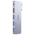 Baseus UltraJoy 5-Port USB-C Hub - HDMI, USB-C, 3x USB-A - Grå