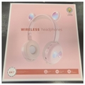 Bear Ear Bluetooth Hovedtelefoner BK7 med LED - Pink