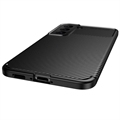 Samsung Galaxy S22 5G Beetle Karbonfiber TPU Cover - Sort