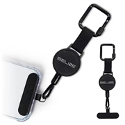 Beline tyverisikret telefonrem med låsbar karabinhage - 60cm - sort