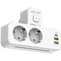 Beline Power Strip med LED-baggrundsbelysning - 2x USB-A, USB-C, 2x AC - Hvid