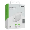 Belkin BoostCharge Oplader 40W - PD 3.0, 2xUSB-C - Hvid