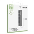 Belkin Ultra-Slim USB 2.0 Rejse-Hub - 4 Porte - Sort