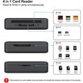 Benfei 4-i-1 USB-C/USB-A 3.0-kortlæser - SD, microSD, MS & CF-kort - sort