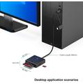 Benfei 4-i-1 USB-C/USB-A 3.0-kortlæser - SD, microSD, MS & CF-kort - sort
