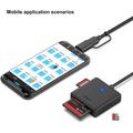 Benfei 4-i-1 USB-C/USB-A 3.0-kortlæser - SD, microSD, MS & CF-kort - sort