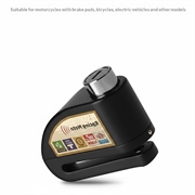 Bengguo skivebremselås med 110dB alarm til cykler og motorcykler - sort