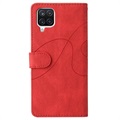 Bi-Color Series Samsung Galaxy A12 Etui med Pung - Rød