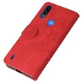 Bi-Color Series Motorola Moto E7 Power Etui med Pung - Rød