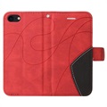 Bi-Color Series iPhone 7/8/SE (2020)/SE (2022) Etui med Pung - Rød