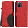Bi-Color Series Xiaomi Mi 11 Lite 5G Etui med Pung - Rød