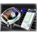 Bluetooth FM Transmitter & Billader med LED Lys BC63 - Sort