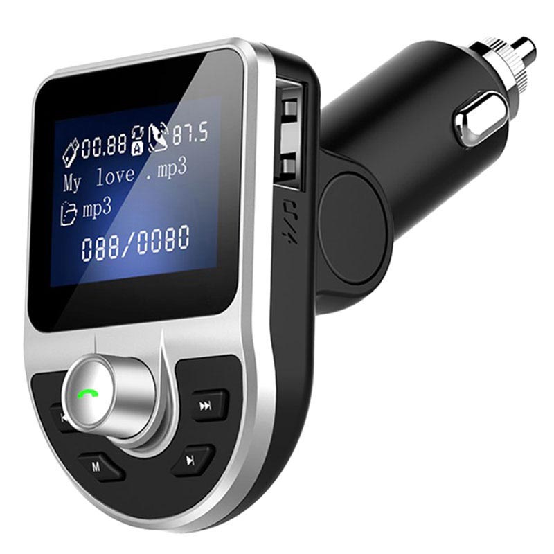 Dobbelt USB Biloplader & Bluetooth FM BT39 - Sort