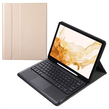 Samsung Galaxy Tab S8+ Cover med Bluetooth Tastatur - Guld