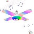 Bluetooth RGB Music Ceiling LED-lampe med 4 foldbare blade - E27