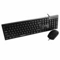 Bosston D5200 sæt med kablet USB-tastatur og ergonomisk mus med 1000 DPI - sort