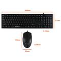 Bosston D5200 sæt med kablet USB-tastatur og ergonomisk mus med 1000 DPI - sort