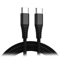 Flettet Power Delivery USB Type-C GaN Ladekabel - 1m, 65W - Sort