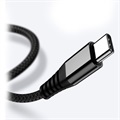 Flettet Power Delivery USB Type-C GaN Ladekabel - 1m, 65W - Sort
