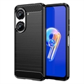 Asus Zenfone 10 Børstet TPU Cover - Karbonfiber