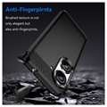 Asus Zenfone 10 Børstet TPU Cover - Karbonfiber - Sort