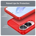 Honor 90 Lite/X50i Børstet TPU Cover - Karbonfiber - Rød