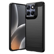 Motorola Edge 70 Fusion/70 Fusion+ Børstet TPU Cover - Karbonfiber - Sort