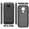 Motorola Moto G Play (2021) Børstet TPU Cover - Karbonfiber - Sort
