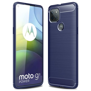 Motorola Moto G9 Power Børstet TPU Cover - Karbonfiber