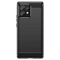 Motorola Edge 40 Pro/Edge+ (2023) Børstet TPU Cover - Karbonfiber - Sort