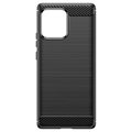 Motorola Edge 40 Pro/Edge+ (2023) Børstet TPU Cover - Karbonfiber - Sort