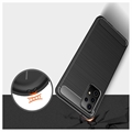 Samsung Galaxy A52 5G/A52s 5G Børstet TPU Cover - Karbonfiber - Sort