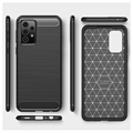 Samsung Galaxy A52 5G/A52s 5G Børstet TPU Cover - Karbonfiber - Sort