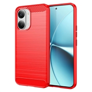 Xiaomi Redmi Turbo 5 Max/Poco X8 Pro Max Børstet TPU Cover - Karbonfiber - rød