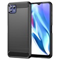 Motorola Moto G50 5G Børstet TPU Cover - Karbonfiber - Sort