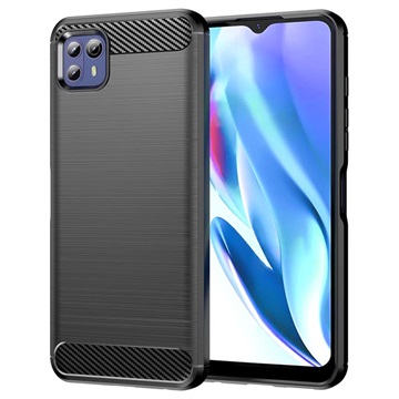 Motorola Moto G50 5G Børstet TPU Cover - Karbonfiber - Sort
