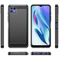 Motorola Moto G50 5G Børstet TPU Cover - Karbonfiber - Sort