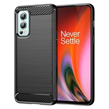 OnePlus Nord 2 5G Børstet TPU Cover - Karbonfiber