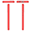 Samsung Galaxy A34 5G Børstet TPU Cover - Karbonfiber - Rød
