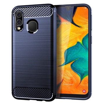 Samsung Galaxy A40 Børstet TPU Cover - Karbonfiber