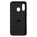 Samsung Galaxy A40 Børstet TPU Cover - Karbonfiber