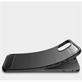 iPhone 13 Mini Børstet TPU Cover - Karbonfiber - Sort
