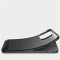 iPhone 13 Pro Børstet TPU Cover - Karbonfiber - Sort
