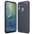 Børstet TPU Huawei Honor 10 Lite, P Smart (2019) Cover - Mørkeblå
