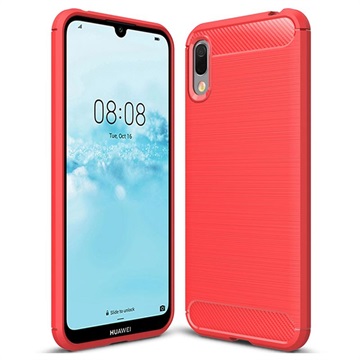 Brushed TPU Huawei Y6 Pro (2019) Cover - Rød