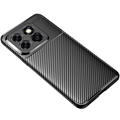 OnePlus 10T/Ace Pro Børstet TPU Cover - Karbonfiber - Sort