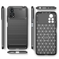 Xiaomi Poco X4 Pro 5G Børstet TPU Cover - Karbonfiber - Sort