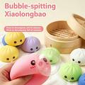 Dumpling squishy antistress-legetøj, der laver bobler, med dampkurv - Lilla