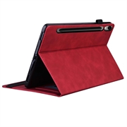 Samsung Galaxy Tab S11/S10 Lite/S10 FE/S9 FE/S9/S8/S7 Business Style Mat Flip Cover - Rød